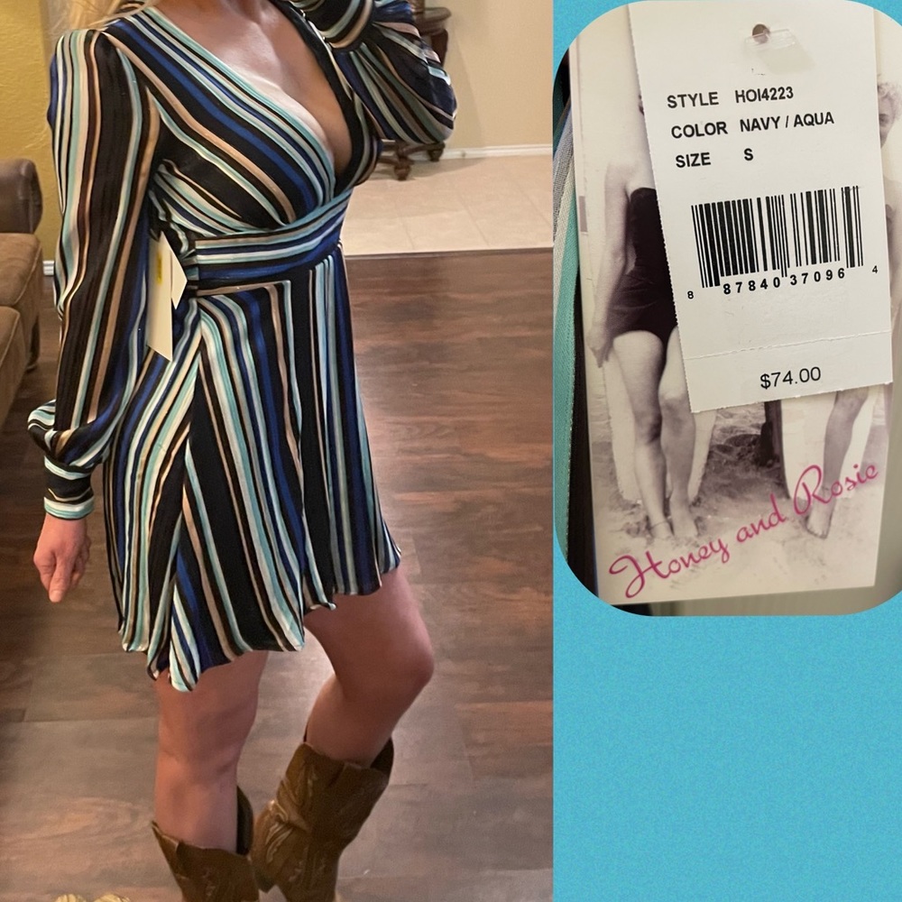 Honey and Rosie fun fit and flare striped dress